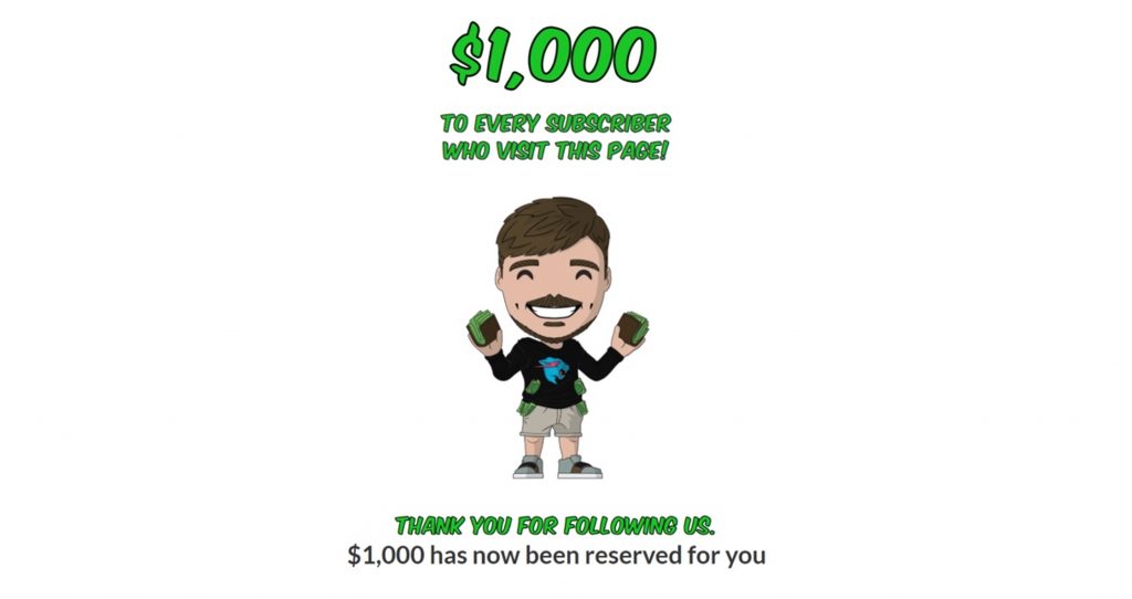 MrBeast $50,000 Birthday Giveaway- Scam or Not_Sample fake Mr. Beast giveaway page_20230510