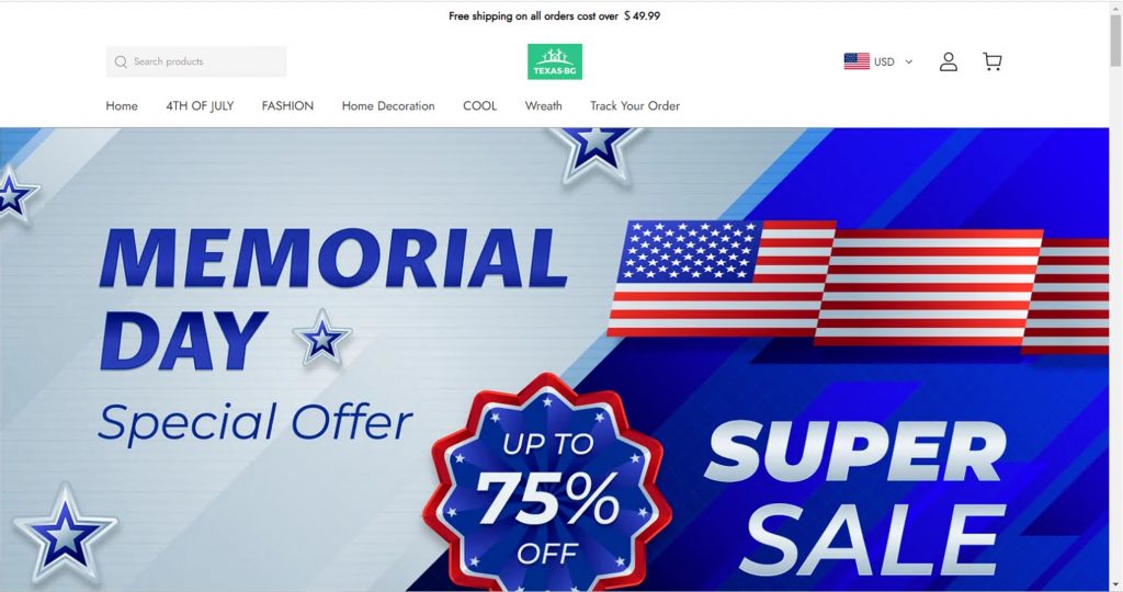 Sample fake Memorial Day-related promo campaign 