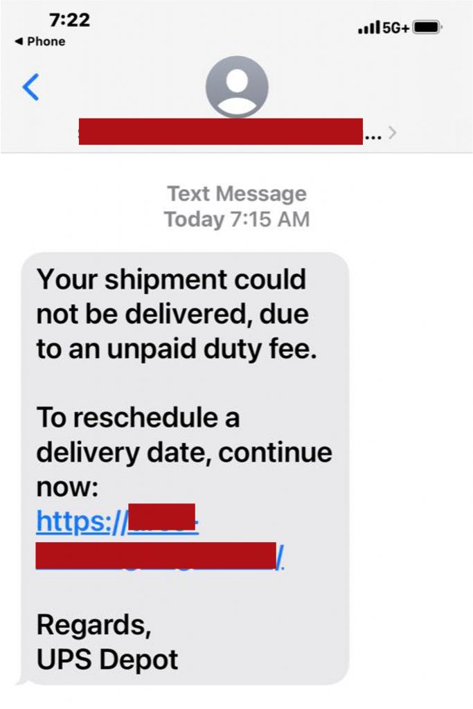 UPS Shipment Scam