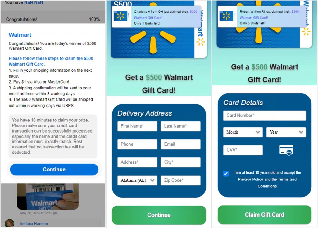 Sample fake Walmart survey page. (2/2) 