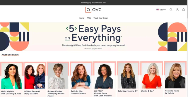 Fake QVC scam website 