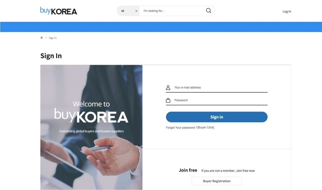 BuyKorea_Phishing Email_REAL buyKOREA login page