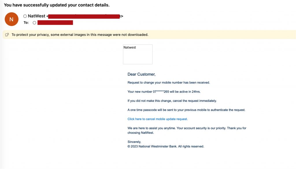 NatWest Email Scam (1/2)