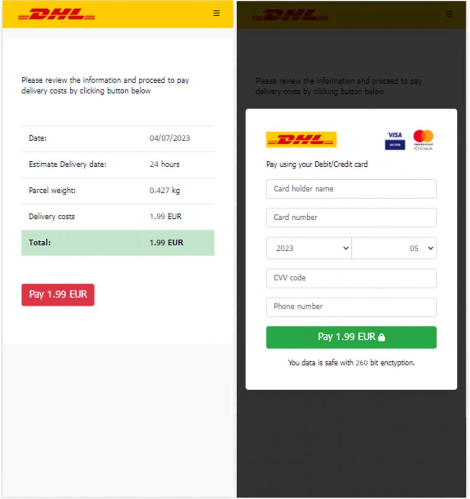 DHL_Fake Payment Page