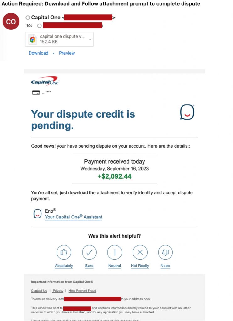 Capital One_Scam email