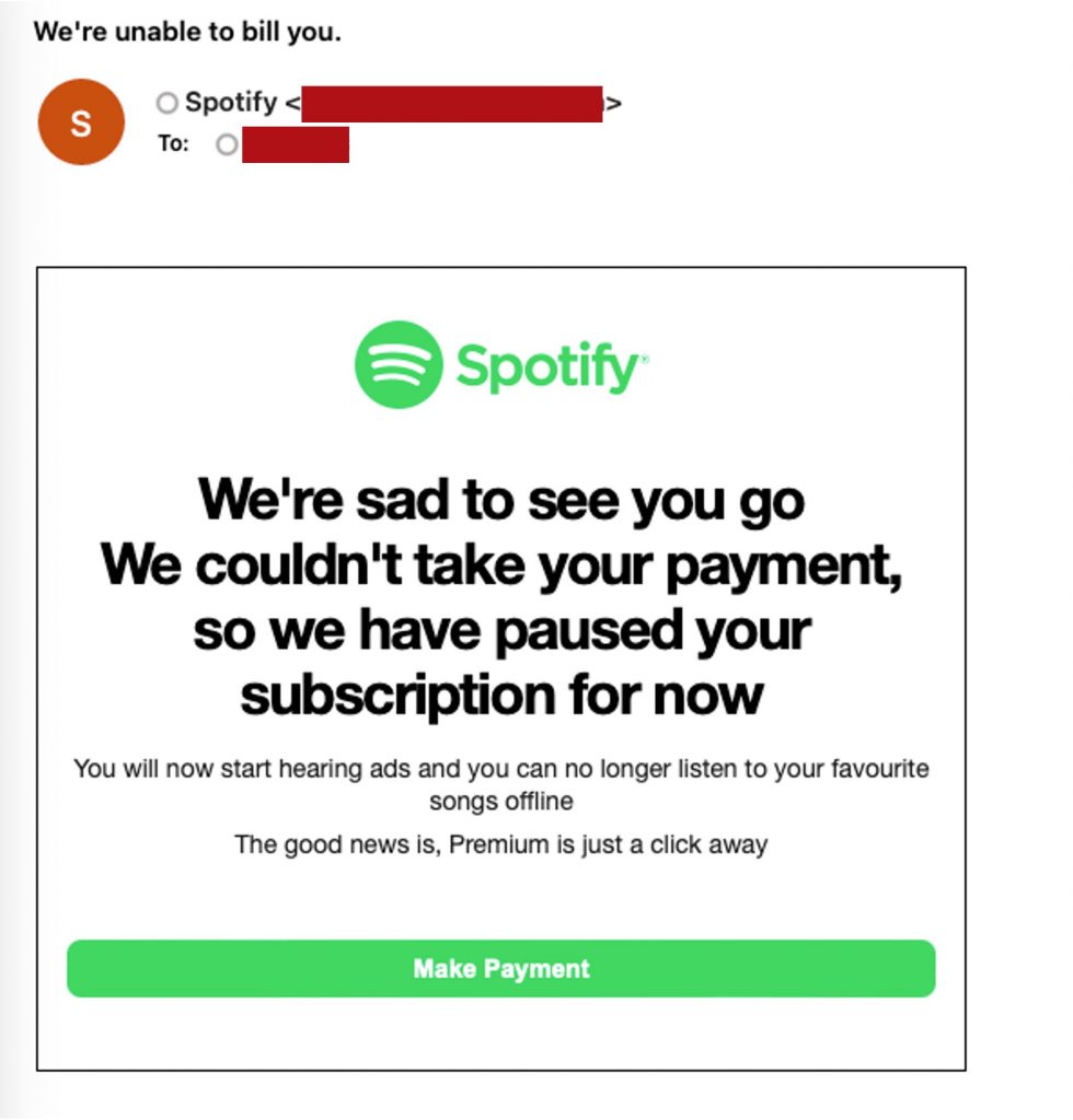 Spotify_Fake Billing Email