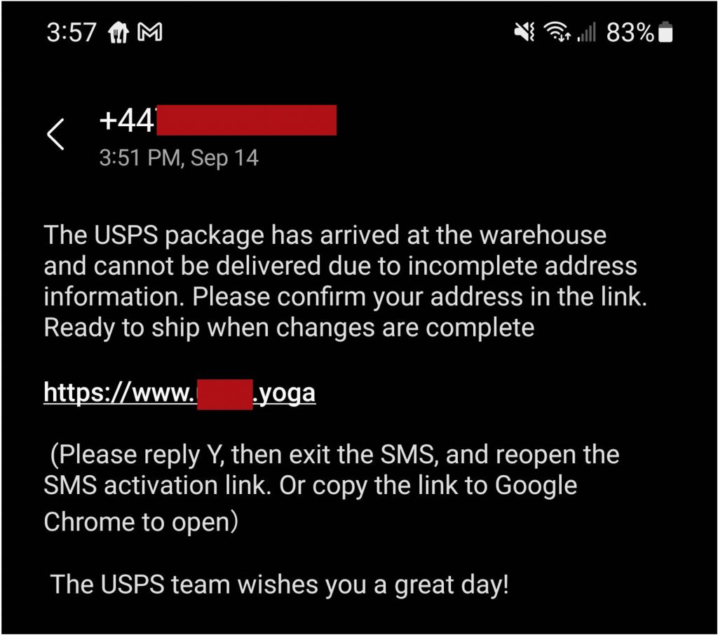 USPS Yoga Scam