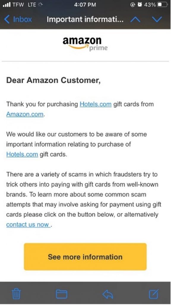 Amazon Email Gift Card Google Play Hotels.com 