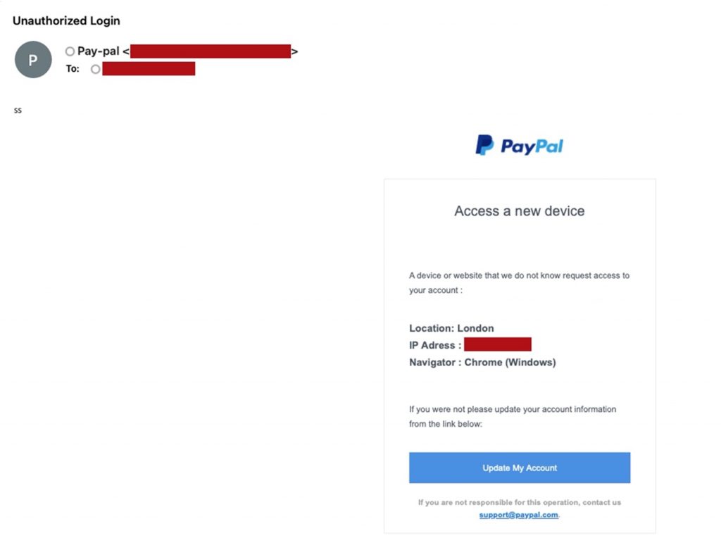 PayPal scam phishing
