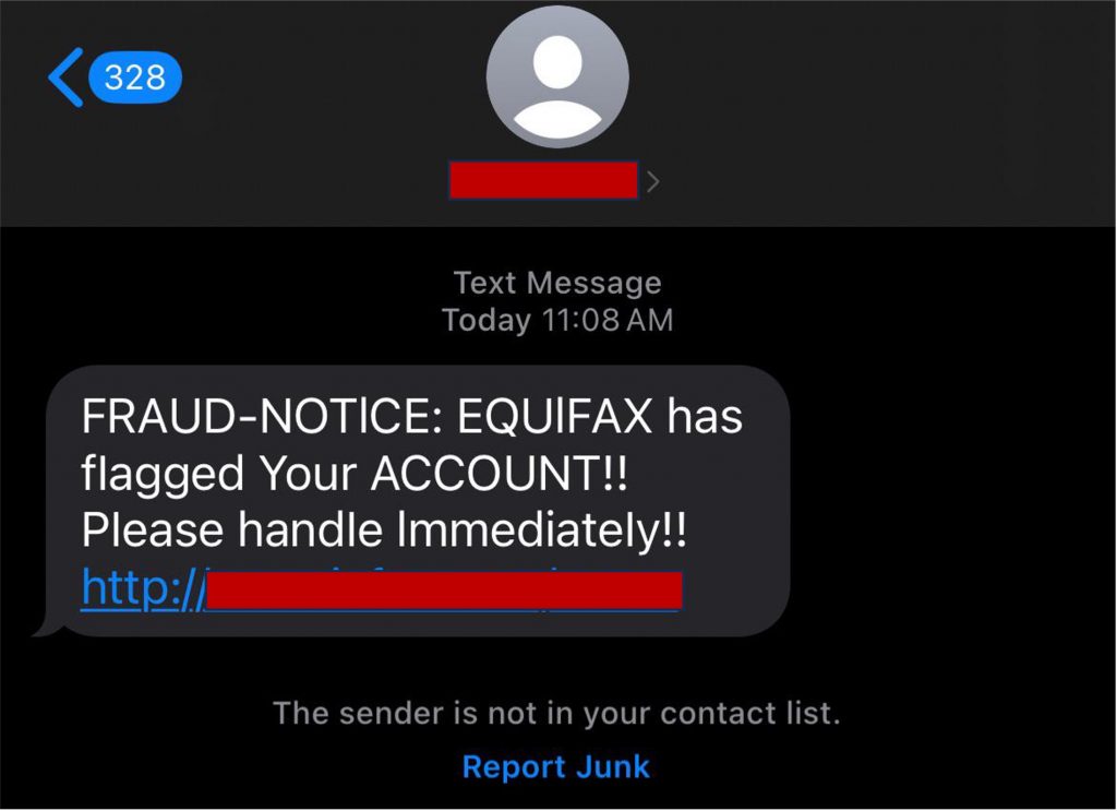 Equifax Text Scam