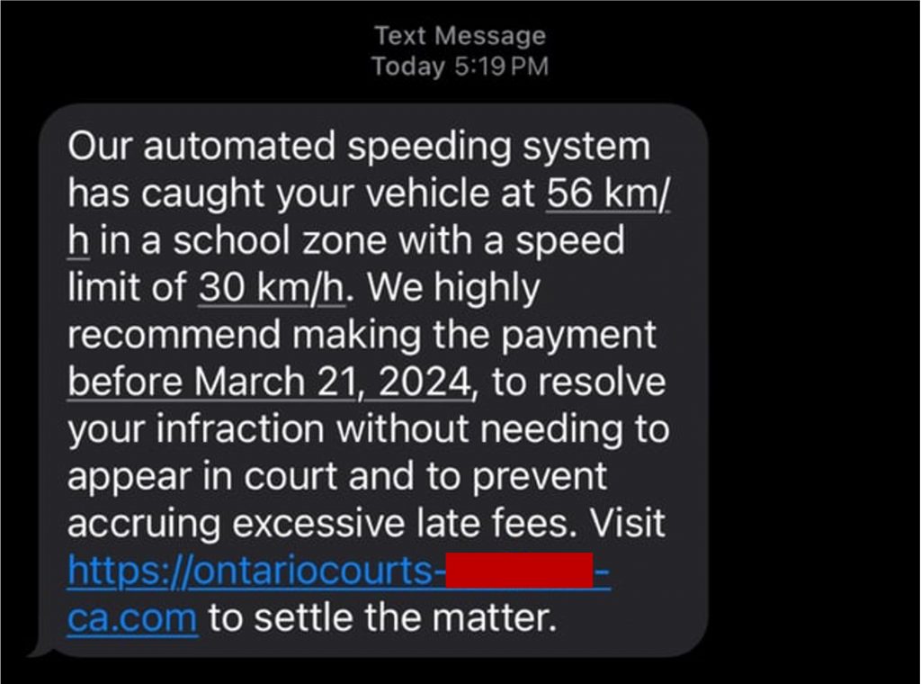 Ontario Court of Justice Automated Speeding System Scam_Text