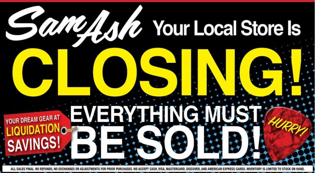 Sam Ash Music Closing Sale