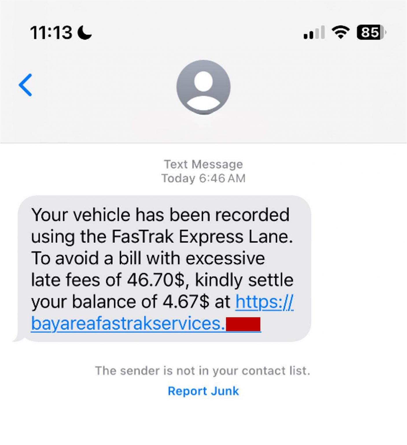 Bay Area FasTrak Scam Text Trend Micro News