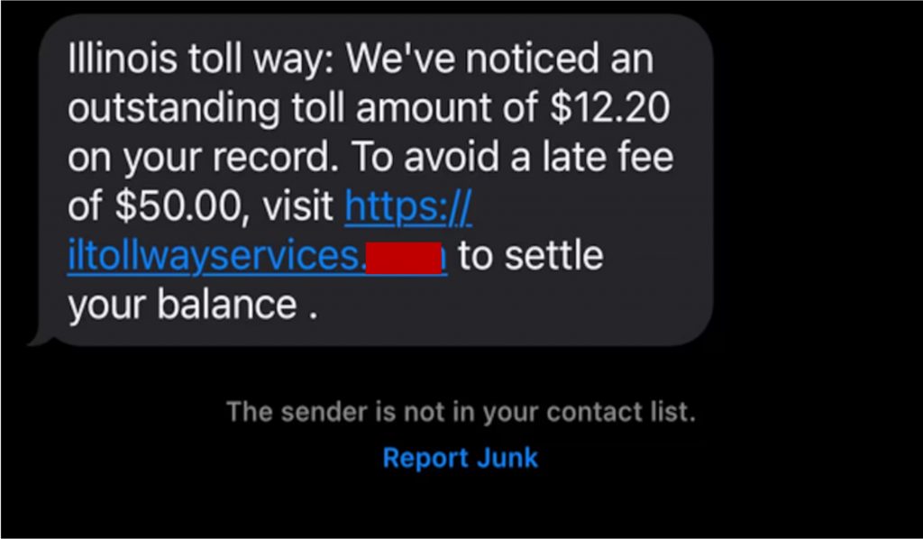 Illinois Tollway Service Scam 