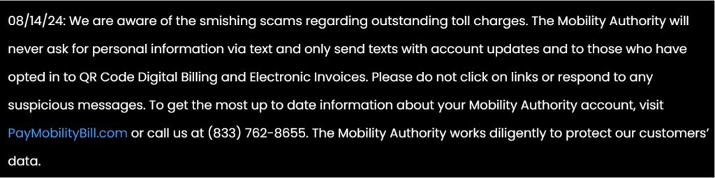 Texas Toll Service Scam_RMA warning