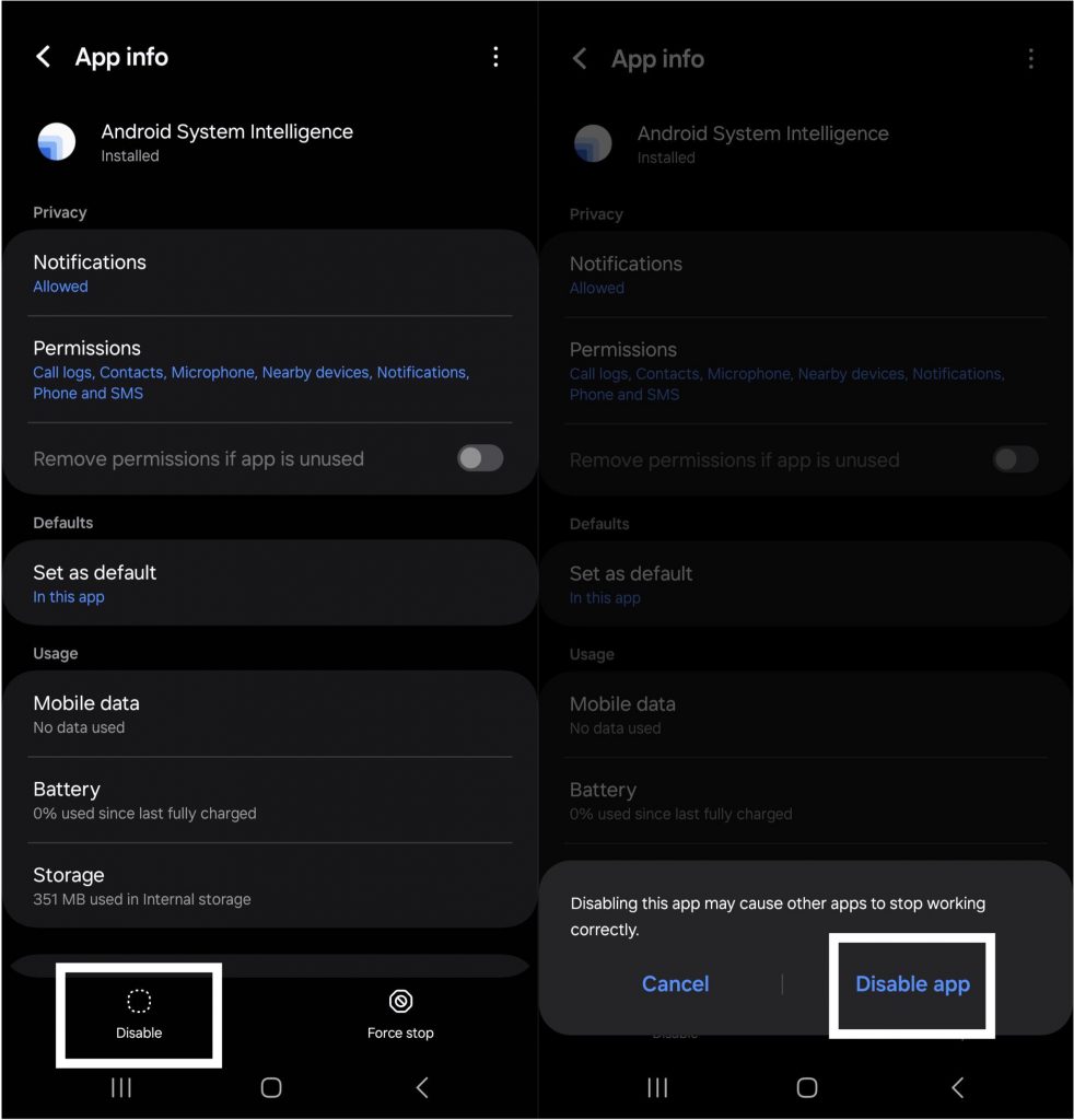 What is Android System Intelligence_Disable