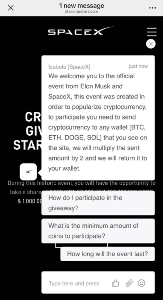 SpaceX Rocket Launching Scam_Fake website_2