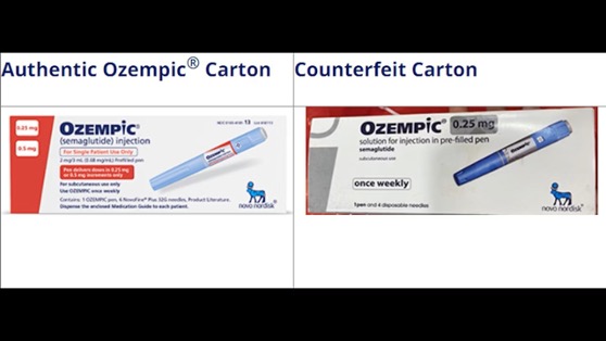 Fake Ozempic_Real and Fake Ozempic Carton