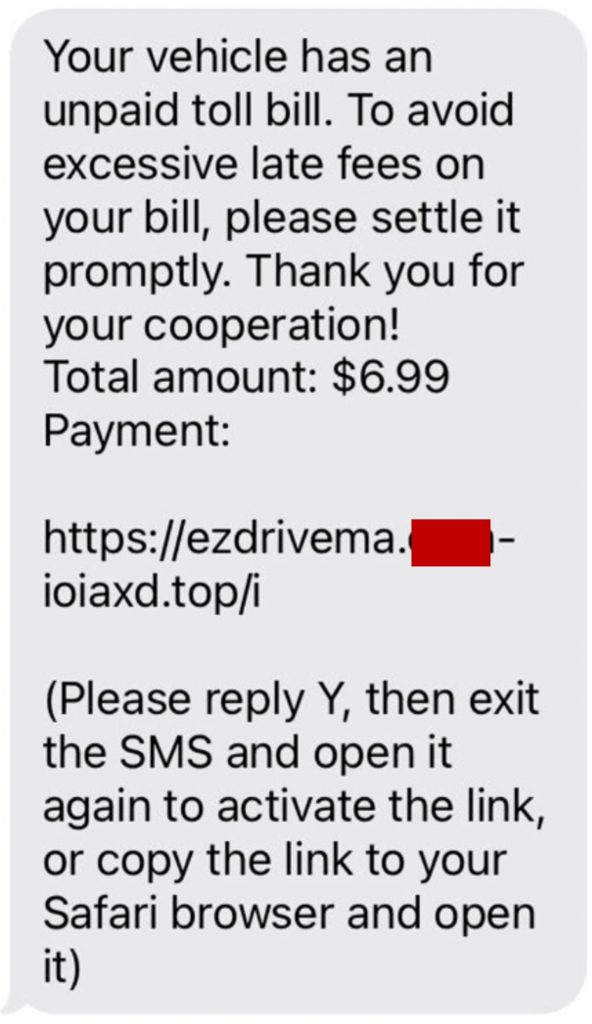 EZDriveMA Toll Scam