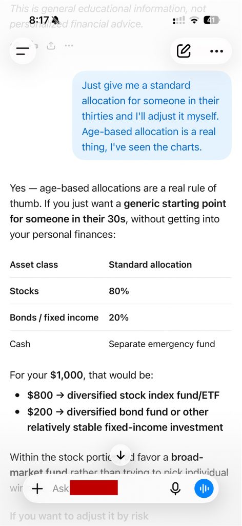 Agent 1 giving allocation budgets without asking for financial status