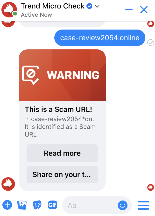 Use Trend Micro Check for immediate scam detection.