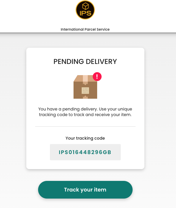 a fake package tracking website