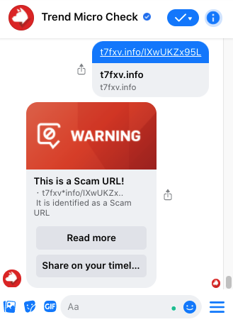 Use Trend Micro Check for free and immediate scam detection.