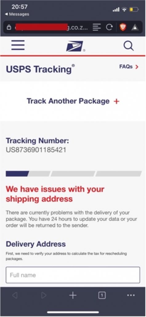 Spot the Scam_Fake USPS Tracking Page_20220909