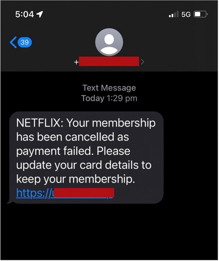 Spot the Scam_Netflix Payment Failed Scam Text_2_20220909