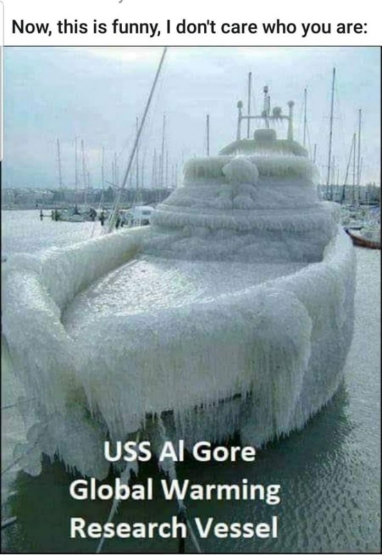 The “USS Al Gore stuck in ice” meme.