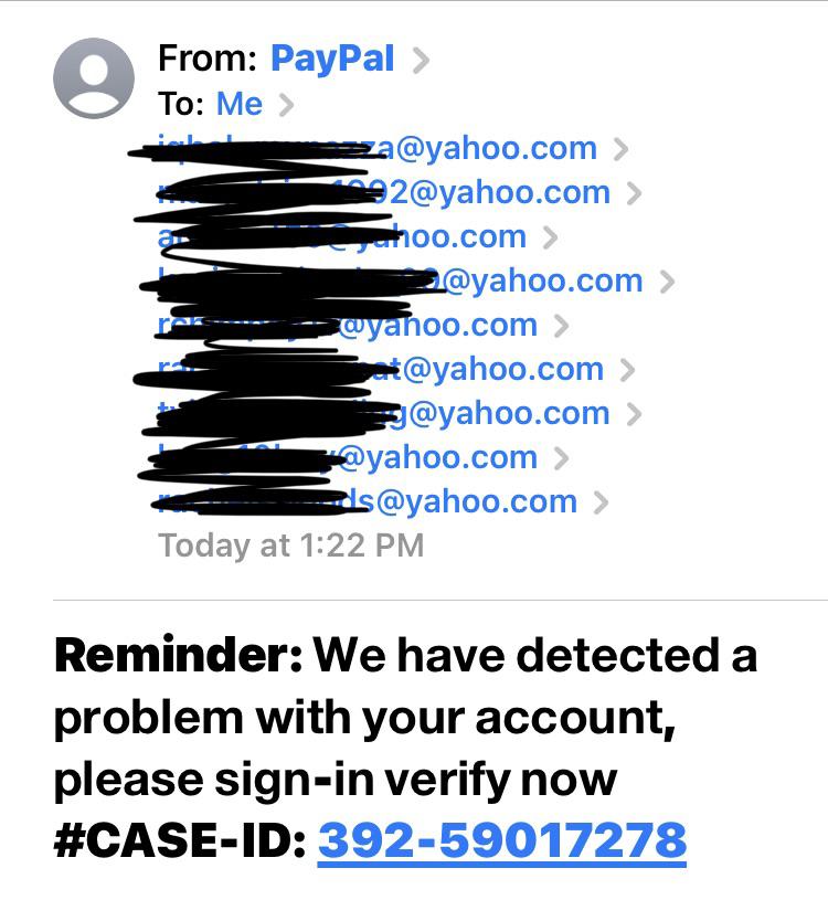 Another PayPal phishing email.