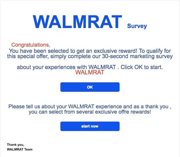 Fake Walmart Survey Scam